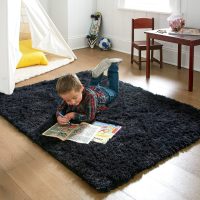 Ophanie Black Area Rugs for Bedroom Living Room, 4x6 Fluffy Fuzzy Shag Shaggy Carpet Soft Plush Furry Bedside Rug, Indoor Floor Rug for Kids Girls Boys Home Decor Aesthetic, Dorm Nursery - Image 6