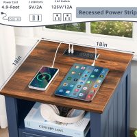 Farmhouse Furniture Set, Nightstands Set of 2 and 6 Drawers Dresser for Bedroom, 54 Inch Wide Wood Dresser and 18" Night Stands with Charging Station for Bedroom, Living Room, Hallway - Image 5