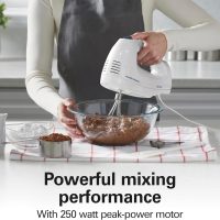 Hamilton Beach 6-Speed Electric Hand Mixer with Whisk, Traditional Beaters, Snap-On Storage Case, 250 Watts, White - Image 5