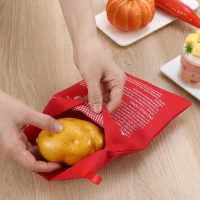 4 Pcs Baked Potato Microwave Bag Reusable Microwave Cooker Pouch Potato Bag Quick-Cook Easy Kitchen Gadget Cooker for Fluffy Sweet Potatoes Red Baked Pouch - Image 4