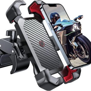 JOYROOM Motorcycle Phone Mount, [1s Auto Lock][100mph Military Anti-Shake] Bike Phone Holder for Bicycle, [10s Quick Install] Handlebar Phone Mount, Compatible with iPhone, Samsung, All Cell Phone