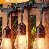Svater Outdoor String Lights Led 105FT, Commercial Grade Patio Lights with 1W Dimmable S14 Shatterproof Bulbs, ETL Listed Heavy-Duty Outside Waterproof Cafe Bistro Market Lighting Warm White - Image 8