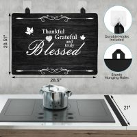Stove Top Cover for Electric Stove (28.5”x 20.5”), Heat Resistant Glass Cooktop Cover, Multipurpose Stove/Counter/Washer Top Protector, Dishwasher Safe Natural Rubber (Thankful) - Image 3