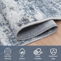 8x10 Area Rugs for Living Room Rug Washable: Abstract Large Rug for Dining Room Bedroom Carpet Non Slip 8 by 10 Indoor Modern Nursery Home Office Blue Grey - Image 4
