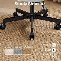 Criss Cross Chair with Wheels,Thick Padded Fabric Cross Legged Office Desk Chair with Pocket Springs Cushion,Dual-Purpose Base,Wide Adjustable Computer Home Office Vanity Chair,Mint Green - Image 6