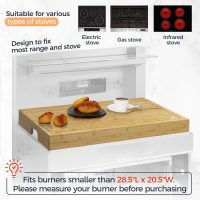Fun Memories Noodle Board Stove Cover - Bamboo Wood Top Covers for Electric and Gas Sink RV 30 inL x 22 inW x 2.5 inTh Raised Cutting with Legs Juice Grooves - Image 3