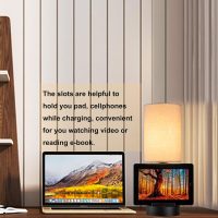 Dreamholder Table Lamp with 3 USB Charging Ports, Modern Desk Lamp with AC Outlet and Phone Stands, Perfect Bedside Lamp for Bedroom, Living Room, Office (Pack of 2), Cream - Image 8
