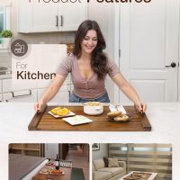 Acacia Stove Top Covers for Electric Stove - Wooden Noodle Board for Gas Stovetop - Stove Top Covers for Gas Burners - Wooden Kitchen Sink Cover for Counter Space & Decorative Tray (Walnut) - Image 7