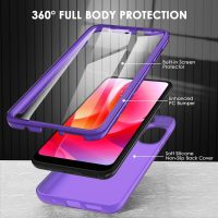 for Moto G Play 2023 | Moto G Pure | Moto G Power 2022 Case: Shockproof Silicone Protective Phone Case with Built-in Screen Protector - Slim Dual Layer Rugged Drop Proof TPU Protection Cover,Purple - Image 2