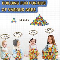 Toddler Magnetic Blocks Building Toys, Kids Montessori Toys for 3 4 5+ Year Old Girls Boys, Educational Magnetic Sticks and Balls Learning Stem Preschool Toys, Construction Sensory Toys Birthday Gifts - Image 3