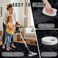 8x10 Area Rug for Living Room:Ultra Soft Fluffy Shag Black Rugs,Large Fuzzy Plush Indoor Non Slip Carpet Washable Rug for Bedroom Kids Nursery Office Dorm Modern Decor(Black) - Image 6