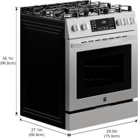 Kenmore Front Control Gas Range Oven with 5 Cooktop Burners, True Convection, Steam and Self Clean, Freestanding Stainless Steel Stove and Oven, 4.8 cu. ft. Capacity - Image 2