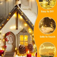66Ft 200 LED Fairy Lights Plug in, Waterproof String Lights Outdoor & Indoor 8 Modes Christmas Light Bedroom Decor, Timer Twinkle Lights for Girl's Room Garden Party Christmas Decorations (Warm White) - Image 5