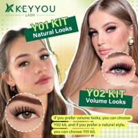 DIY Lash Extension Kit KEYYOU 144pcs Lash Clusters Eyelash Extension Kit with Mascara Brush Bond and Seal Lash Glue Remover Lash Applicators Lash Brush for DIY Lash Extensions (Y02 Kit) - Image 4