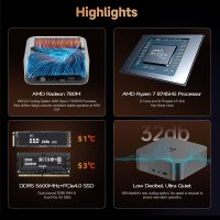 Beelink SER8 Mini PC AMD Ryzen 7 8745HS(UP to 4.9GHz), 32GB DDR5 1TB PCIE4.0 SSD, AMD Radeon 780M Graphics 12core 2600MHz Mini Gaming PC, USB4.0/Triple Display/2.5Gbps LAN Win 11 PRO Mini Computer - Image 7