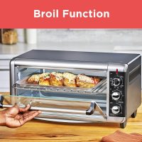 BLACK+DECKER 8-Slice Extra Wide Convection Toaster Oven, Fits 9"x13" Oven Pans and 12" Pizza, Bake, Toast, Broil, and Keep Warm Functions, Countertop Compact Design with Stainless Steel Finish - Image 6