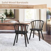 LUE BONA Black Dining Chairs Set of 4, Farmhouse Wood Dining Chairs with Semicircular Backrest, Spindle Dining Chair for Kitchen and Dining Room, 18 Inch - Image 6