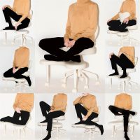 Meditation Cross Legged Chair PRO, ADHD Chair with Height Adjustable Backrest, Criss Cross Desk Use with Footrest and Wheels for Home Office, Flexible Design for Fidgety Sitters, Ivory - Image 6