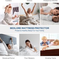 BEDLORE Waterproof Mattress Protector, Queen Size Mattress Pad Noiseless with Deep Pocket 6"-18" Depth, Soft Breathable Dirt-Proof Bed Mattress Cover Washable for Home, Bedroom, Hotel (Gray) - Image 6