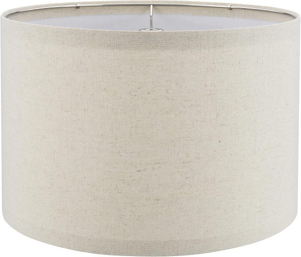 Aspen Creative 38301, Contemporary Design Collapsible Drum Spider Shade, 12" Top x 12" Bottom x 8" Height, Oatmeal Linen