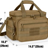 DSLEAF Tactical Gun Range Bag for 4 Handguns, Pistol Shooting Range Bag with 6X Magazine Slots and Extra Pockets for Ammo and Essentials - Image 7