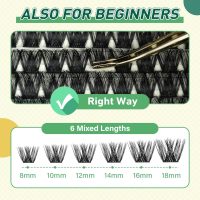 DIY Lash Extension Kit KEYYOU 144pcs Lash Clusters Eyelash Extension Kit with Mascara Brush Bond and Seal Lash Glue Remover Lash Applicators Lash Brush for DIY Lash Extensions (Y02 Kit) - Image 7