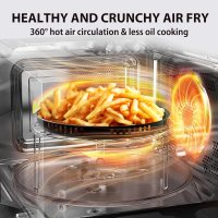 TOSHIBA 6-in-1 Inverter Countertop Microwave Oven Healthy Air Fryer Combo, MASTER Series, Air Fryer, Broil, Convection, Speedy Combi, Even Defrost, Sound On/Off 27 Auto Menu Stainless Steel - Image 4