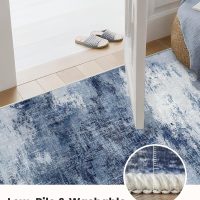 AMADA HOMEFURNISHING 8x10 Area Rugs, Modern Washable Living Room Rug with Non-Slip Backing & Short Pile, Large Rug with Abstract Pattern for Living Room, Bedroom and Dinning Room, Dark Blue - Image 6