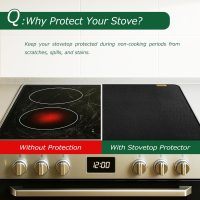 Fireproof Stove Top Covers for Electric Stove, Waterproof & Heat Resistant Mat for Glass Top, Stovetop Protector, Anti-Scratch, 30x21 Black - Image 2