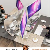 2 Pack Computer Monitor Riser with Height Adjustable Multi Media Desktop Stand for Flat Screen LCD LED TV, Laptop/Notebook/Xbox One - Image 3