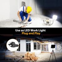 Onforu 120W Flood Lights Outdoor, 12000lm Bright LED Work Light with Plug, 6500K Daylight White LED Flood Lighting, IP66 Waterproof Security Yard Lights for Yard Garage Stadium 2 Pack - Image 4