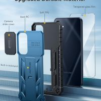 FNTCASE for Samsung Galaxy A16-5G Case: Military Grade Dropproof Cell Phone Cover with Kickstand & Slide | Protective Heavy Duty Rugged Phone Case Bumper Textured Protector (Blue) - Image 5