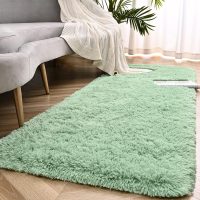 Sage Green Runner Area Rugs for Bedroom Living Room, 2x4 Feet Fluffy Bedside Rugs, Soft Shaggy Carpet Rug for Kids Room Nursery, Furry Rugs for Girls Boys Dorm Room Home Decor - Image 6