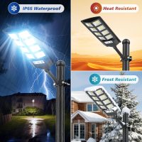 Solar Lights Outdoor, 6000K LED Solar Lights Outdoor Waterproof, Solar Flood Lights Outdoor with Motion Sensor and Remote Control, Solar Street Light Dusk to Dawn 4-Pack - Image 7