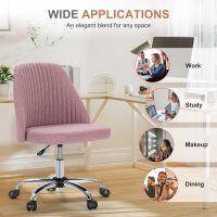 DUMOS Office Desk Chair, Modern Cute Rolling Vanity Swivel Task Seating with Wheels, Comfortable Back Seat Armless for Home, Bedrooms, Study, Student, Adults, Make-Up, Dressing Room - Image 8