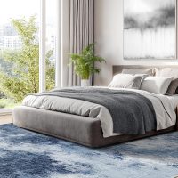 AMADA HOMEFURNISHING 8x10 Area Rugs, Modern Washable Living Room Rug with Non-Slip Backing & Short Pile, Large Rug with Abstract Pattern for Living Room, Bedroom and Dinning Room, Dark Blue - Image 3
