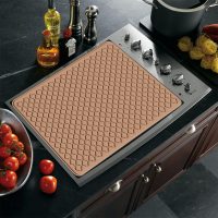 Stove Top Cover for Electric Stove - Silicone Stove Mat for Glass Top Stove, Glass Cooktop Protector, XL Dish Drying Mats For Kitchen, Range Covers for Electric Stove (Caramel,28x20) - Image 5