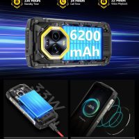 Ulefone Armor Mini 20 4G Rugged Phone, 16GB+256GB MTK Helio G99, 64MP+50MP Main Camera, 6200mAh(33W), 4.7" HD+ Corning Gorilla Screen, IP68/69K Waterproof, Versatile LED Light, Android 14 - Image 6