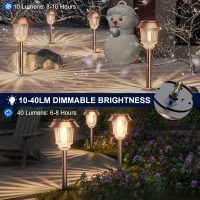 XMCOSY+ Solar Pathway Lights Outdoor - 6 Pack Solar Lights Outdoor Waterproof, 10-40 LM Dimmable Auto On/Off Solar Outdoors Lights Yard Garden Walkway Driveway (Warm White) - Image 5