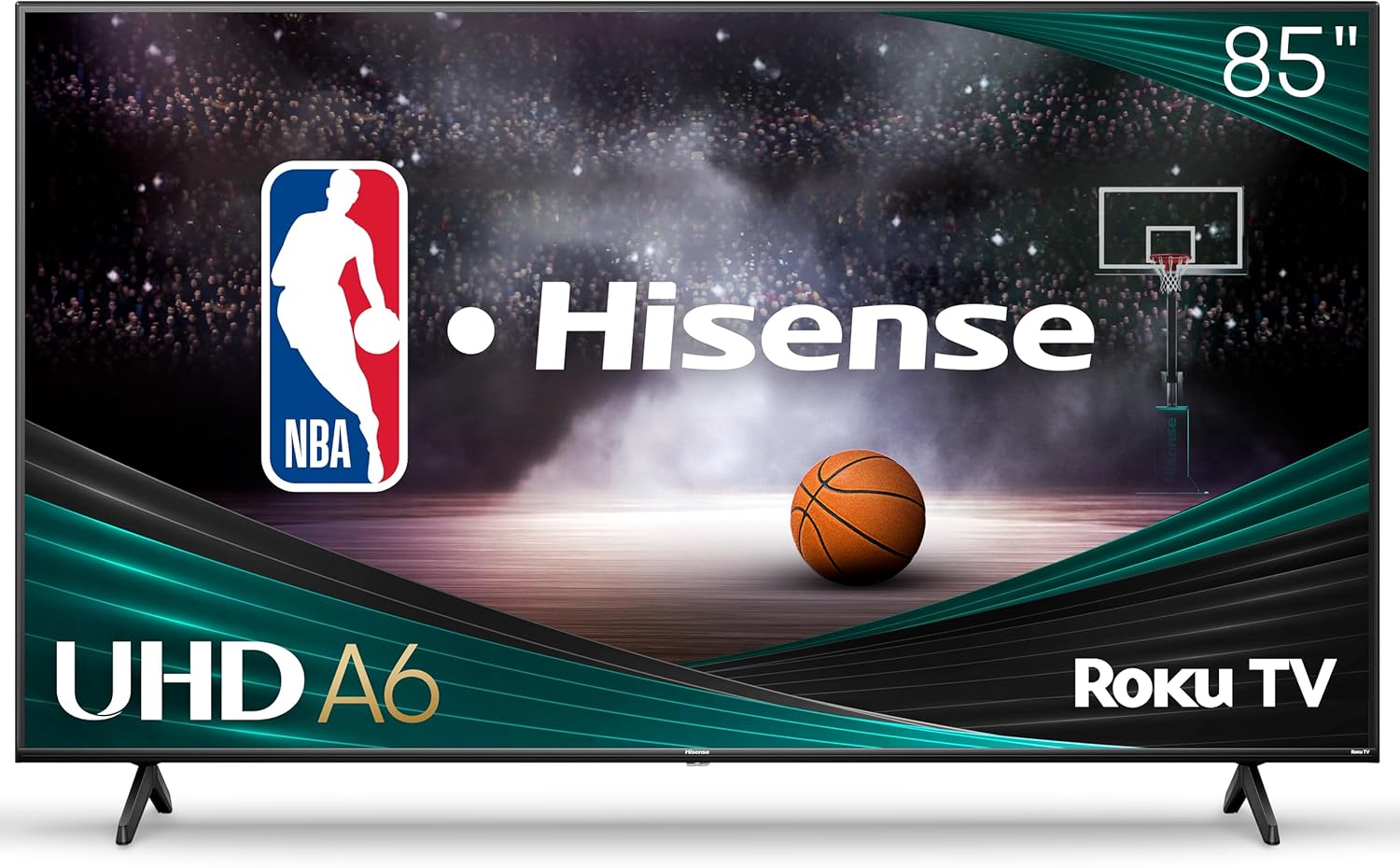 Hisense 85-Inch Class A6 Series 4K UHD Smart Roku TV (85A6NR, 2024 Model) – Dolby Vision HDR, DTS Studio Sound, Game Mode Plus, Alexa Compatibility, Black