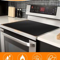 Stove Top Covers For Electric Stove Mat, Heat Resistant Stove Mat for Glass Top Stove Double-Sided Fireproof Waterproof Oilproof 30 x 21 Inches Black - Image 2
