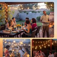 addlon 50FT LED Outdoor String Lights with 16 Shatterproof ST38 Vintage Edison Bulbs, Commercial Grade Waterproof Patio Lights, Connectable & Dimmable for Porch, Deck, Garden, Backyard, Balcony - Image 6