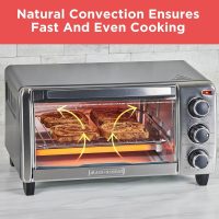 BLACK+DECKER 4-Slice Convection Oven, Stainless Steel, Curved Interior Fits a 9 inch Pizza, TO1313SBD - Image 3