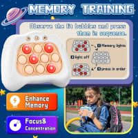 Quick Push Game，Pop Game Fidget Toys, Fast Push Bubble Game, Handheld Puzzle Game Sensory Toys ，Light Up Push Pop Game for Kids 3-12 Girls and Boys Teens Adults Decompression (White) - Image 4