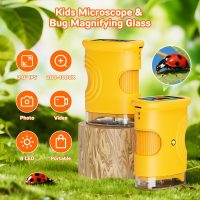 Kids Microscope Handheld, Digital Microscope for Kids with 2" Screen, Pocket Microscope Magnifying Glass for Kids, Portable STEM Toys for Age 5-7 8-13, Photo & Video Edu Gift USB Rechargeable – Orange - Image 2