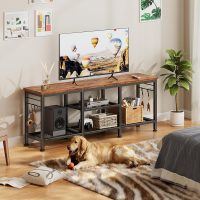 Furologee TV Stand for TVs up to 55 Inch, Entertainment Center with Open Storage Shelves, Media Console Table with Soundbar Shelf for Living Room, Bedroom, Rustic Brown - Image 2