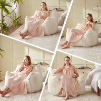Giant Bean Bag Chairs for Adults Teens, Large Bean Bag Sofa Chairs with Filling Comfy Fuzzy BeanBag Chair with Armrests for Bedroom Living Room Reading - Image 3