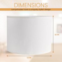Linen Drum Lamp Shade - Heather White - 13" x 13" x 10" - Easy Installation & Versatile Home Decor | Round Shade for Table & Desk Lamps - ASSEMBLY REQUIRED - Image 3