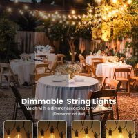 Brightown Outdoor String Lights, 50FT 25 G40 Bulbs Shatterproof Patio Lights, IP65 Waterproof Dimmable Hanging Connectable Globe LED Outdoor Lights for Backyard, Bistro, Porch, Deck, Balcony - Image 8