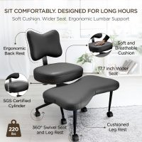 Upgraded Meditation Chair Cross Legged ADHD Office Chair for Adults with Wheels Ergonomic Back Support and Leg Rest for Multi Position Criss Cross Sitting Kneeling Fidgeting and Yoga Height Adjustable - Image 2